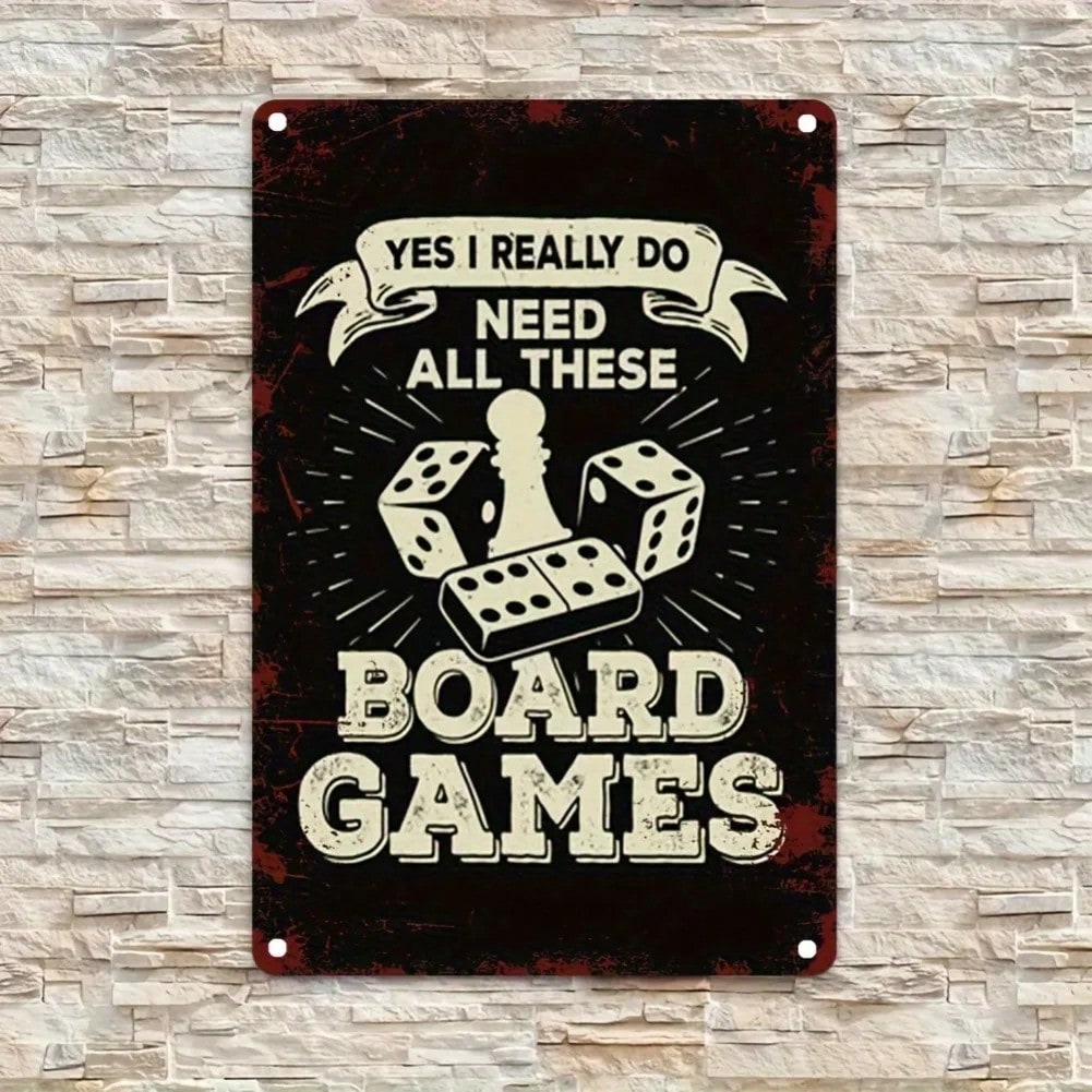 Board Game Cafe - Metal Plate Sign 