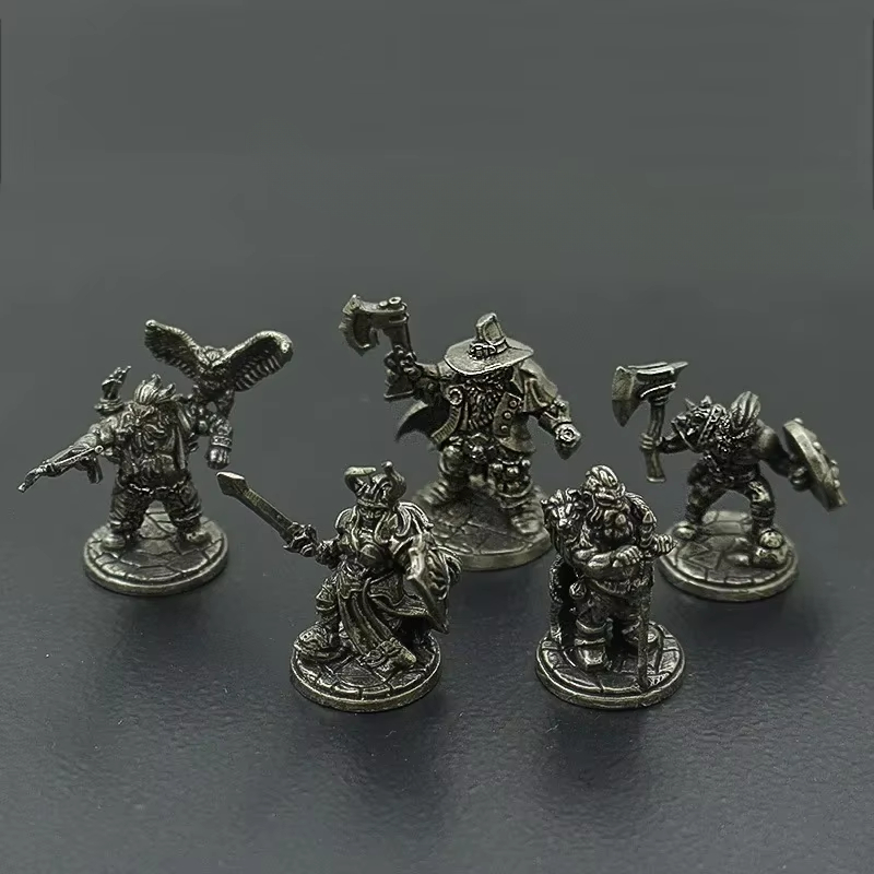 Board Game Vantage - Vintage White Brass Miniature Dwarf Warrior