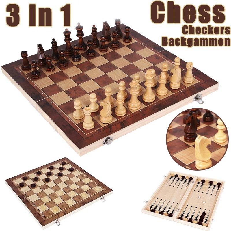 3 in 1 Chess Board, Folding Wo - Board Game Vantage ulasan dan harga