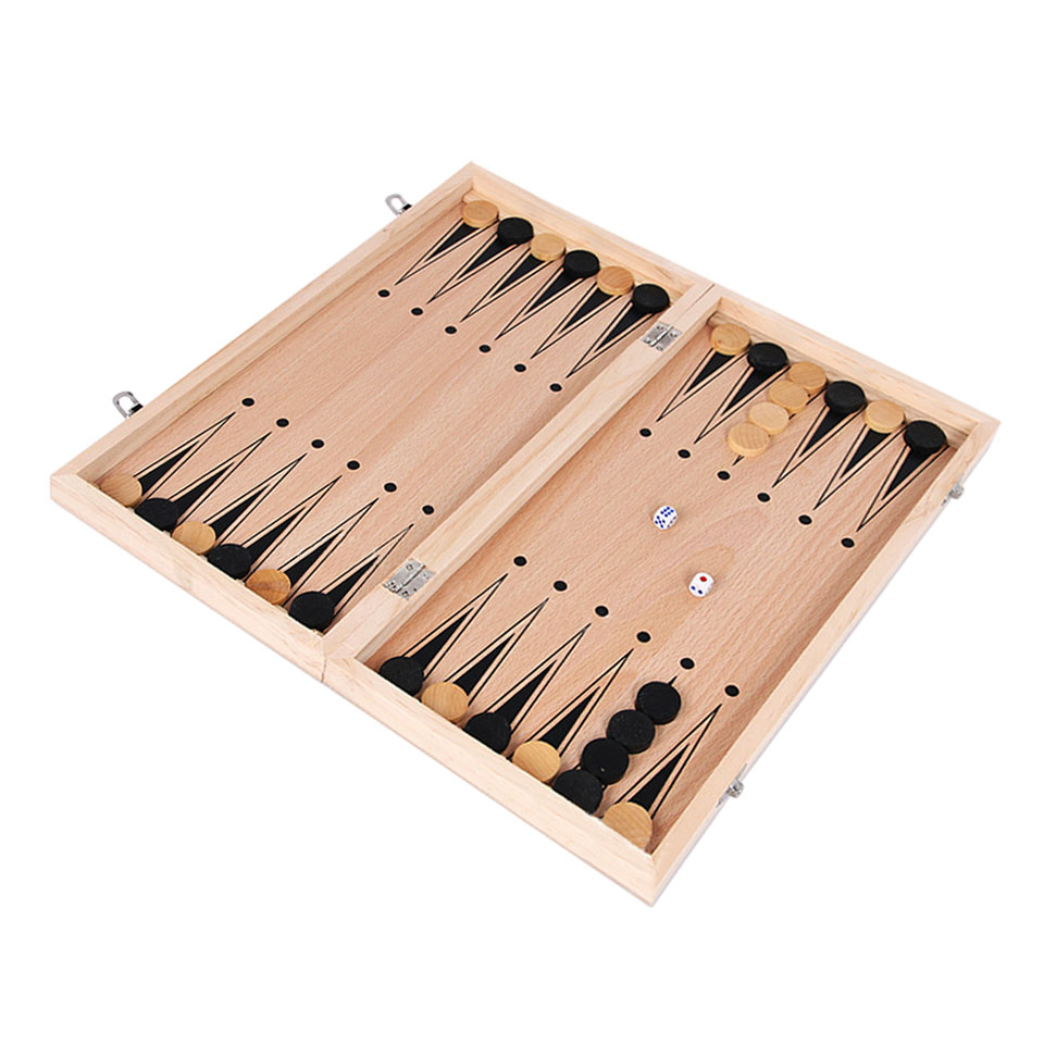 3 in 1 Wooden Chess Backgammon - Board Game Vantage ulasan dan harga